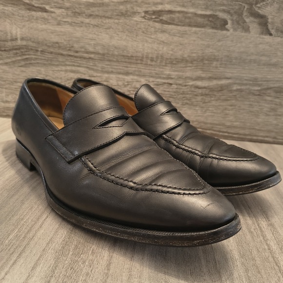 Mens Suitsupply Black Leather Penny Loafers Shoes Size‎ UK11 US12 EU45
